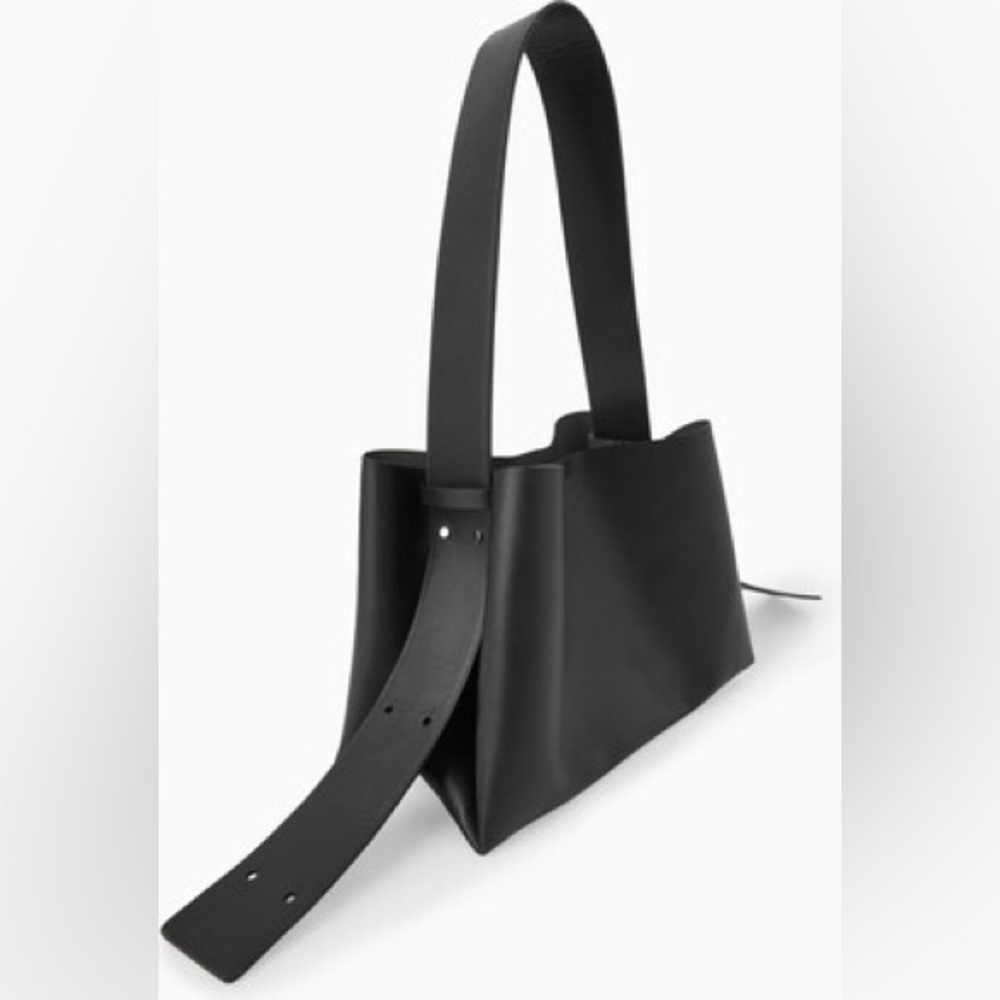 COS small leather folded tote bag